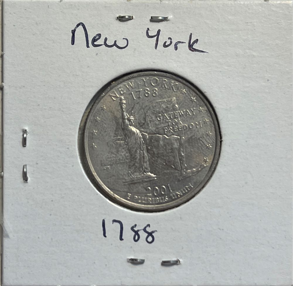 American 2001 D New York (1788) State 25 Cent Washington Quarter  coin collectible - Main Image 2