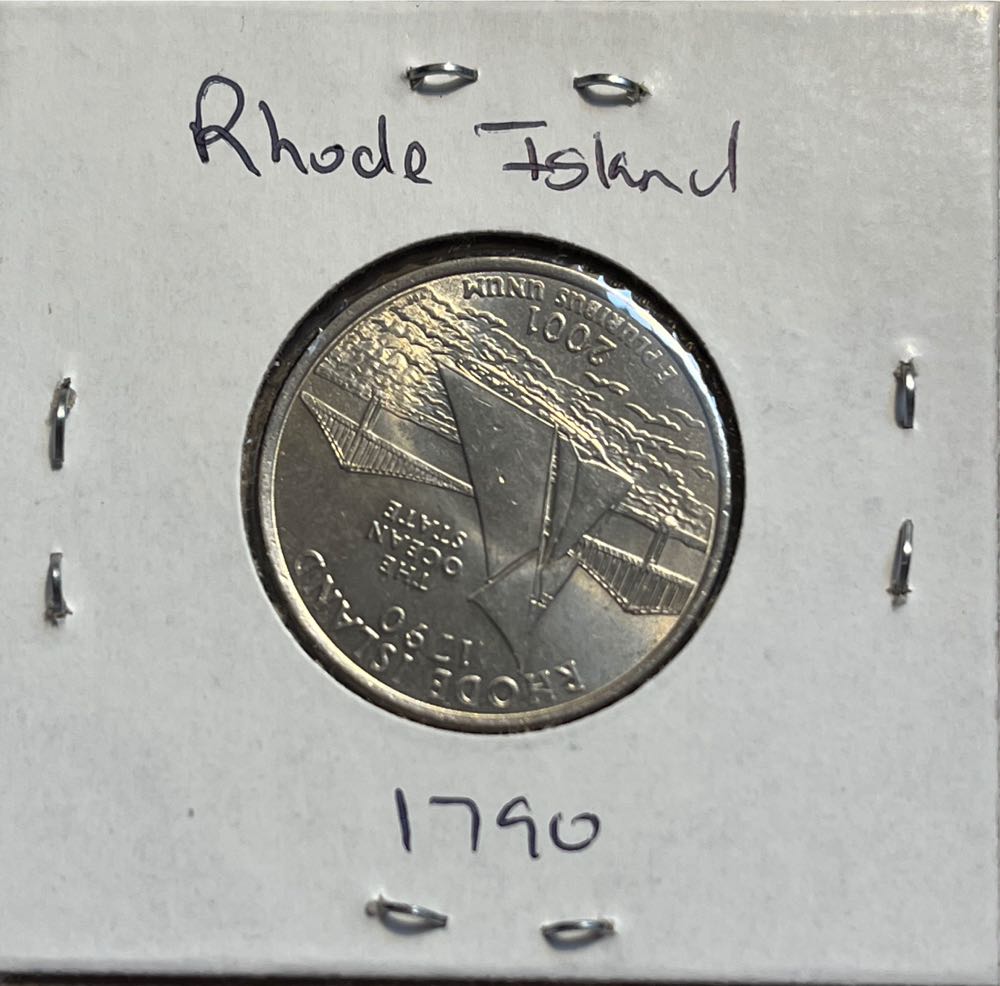 American 2001 D Rhode Island (1790) State 25 Cent Washington Quarter  coin collectible - Main Image 2