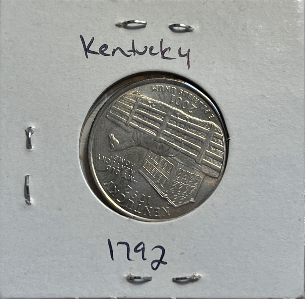 American 2001 D Kentucky (1792) State 25 Cent Washington Quarter  coin collectible - Main Image 2