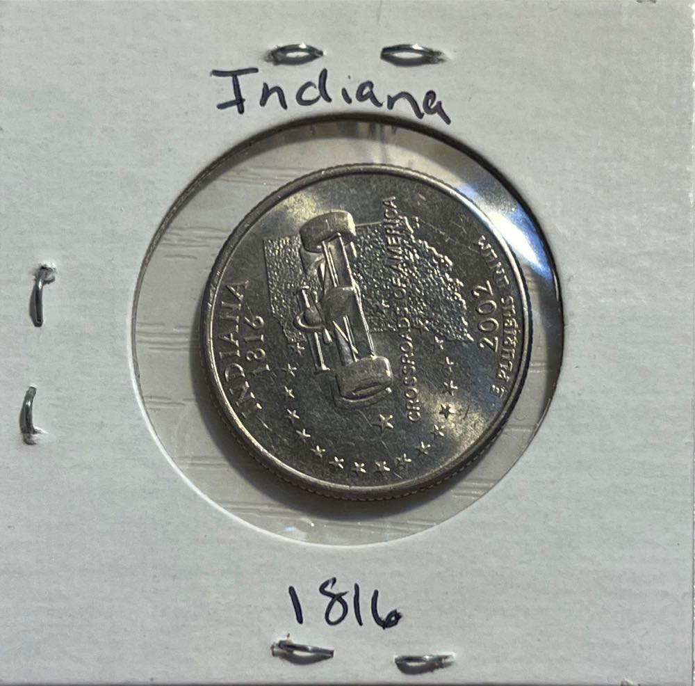 American 2002 D Indiana (1816) State 25 Cent Washington Quarter  coin collectible - Main Image 2