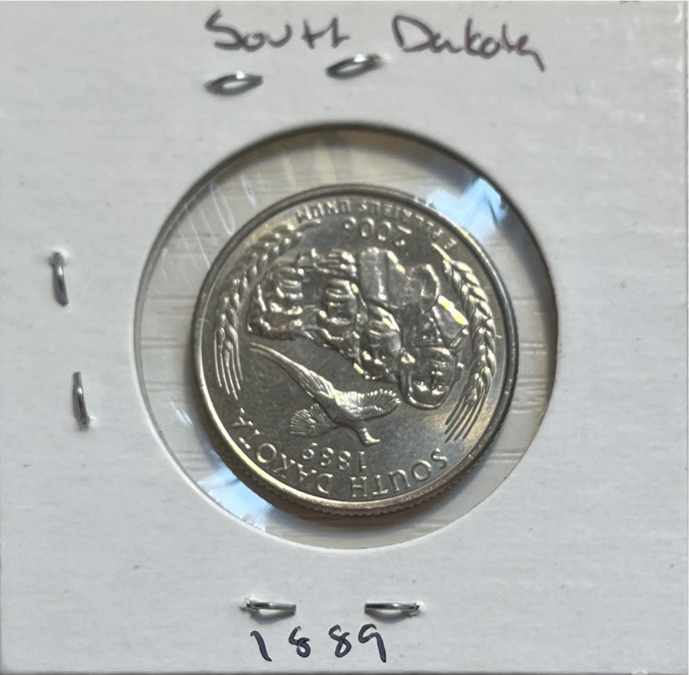 American 2006 D South Dakota (1889) State 25 Cent Washington Quarter  coin collectible - Main Image 2