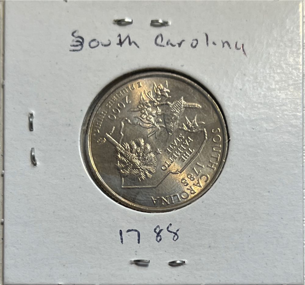 American 2000 P South Carolina (1788) State 25 Cent Washington Quarter  coin collectible - Main Image 2