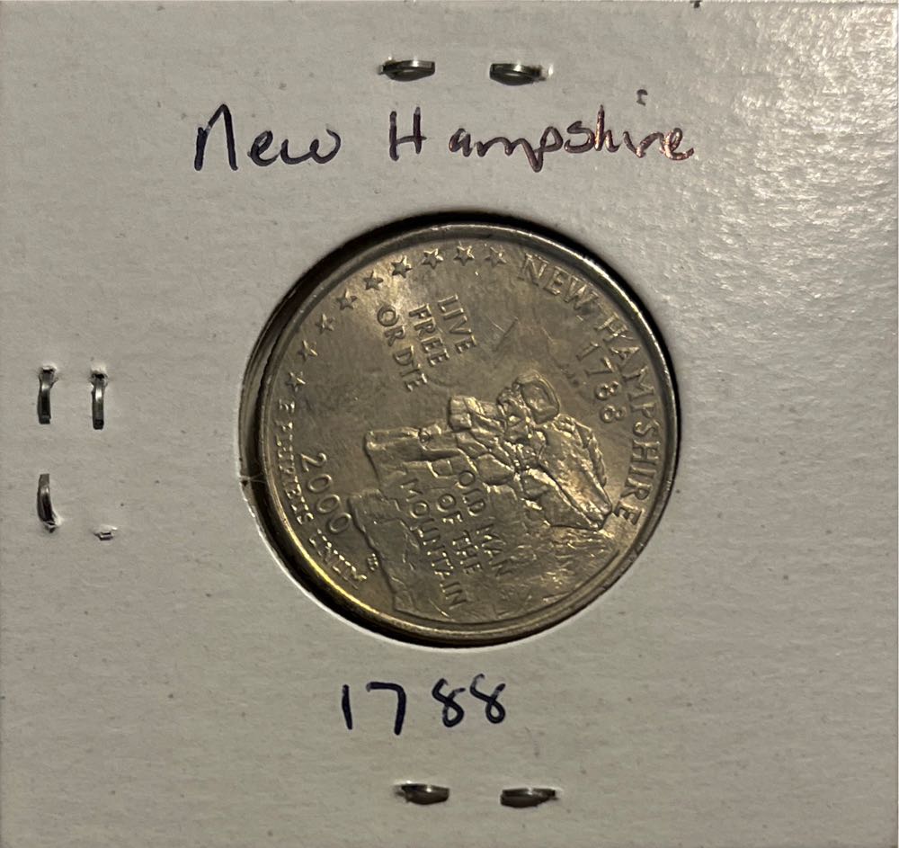 American 2000 P New Hampshire (1788) State 25 Cent Washington Quarter  coin collectible - Main Image 2