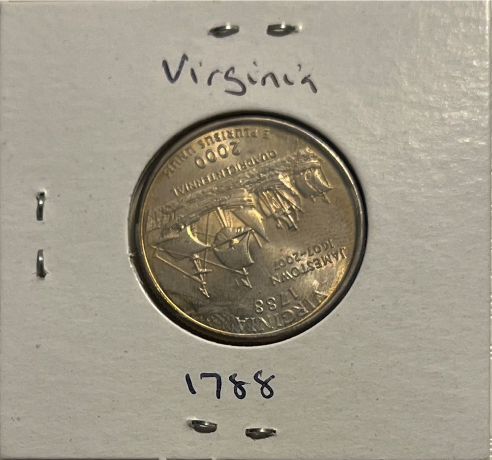 American 2000 P Virginia (1788) State 25 Cent Washington Quarter  coin collectible - Main Image 2