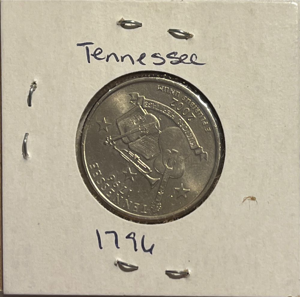 American 2002 P Tennessee (1796) State 25 Cent Washington Quarter  coin collectible - Main Image 2