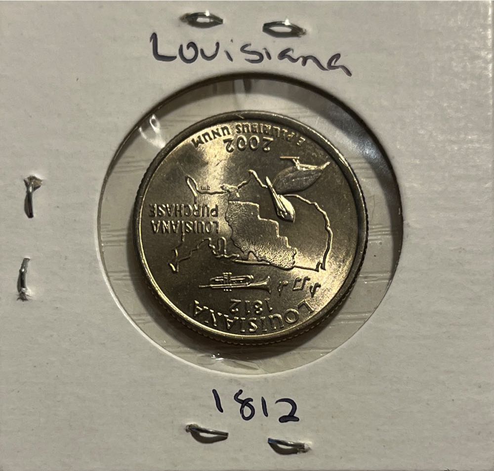 American 2002 P Louisiana (1812) State 25 Cent Washington Quarter  coin collectible - Main Image 2