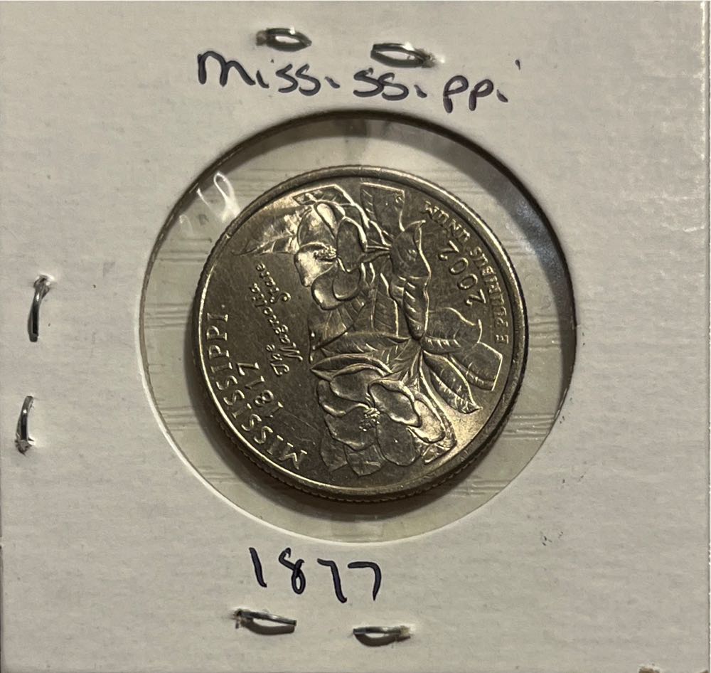 American 2002 P Mississippi (1817) State 25 Cent Washington Quarter  coin collectible - Main Image 2