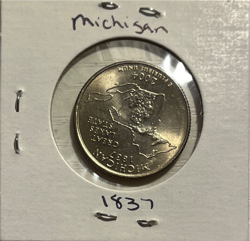 American 2004 P Michigan (1837) State 25 Cent Washington Quarter  coin collectible - Main Image 2