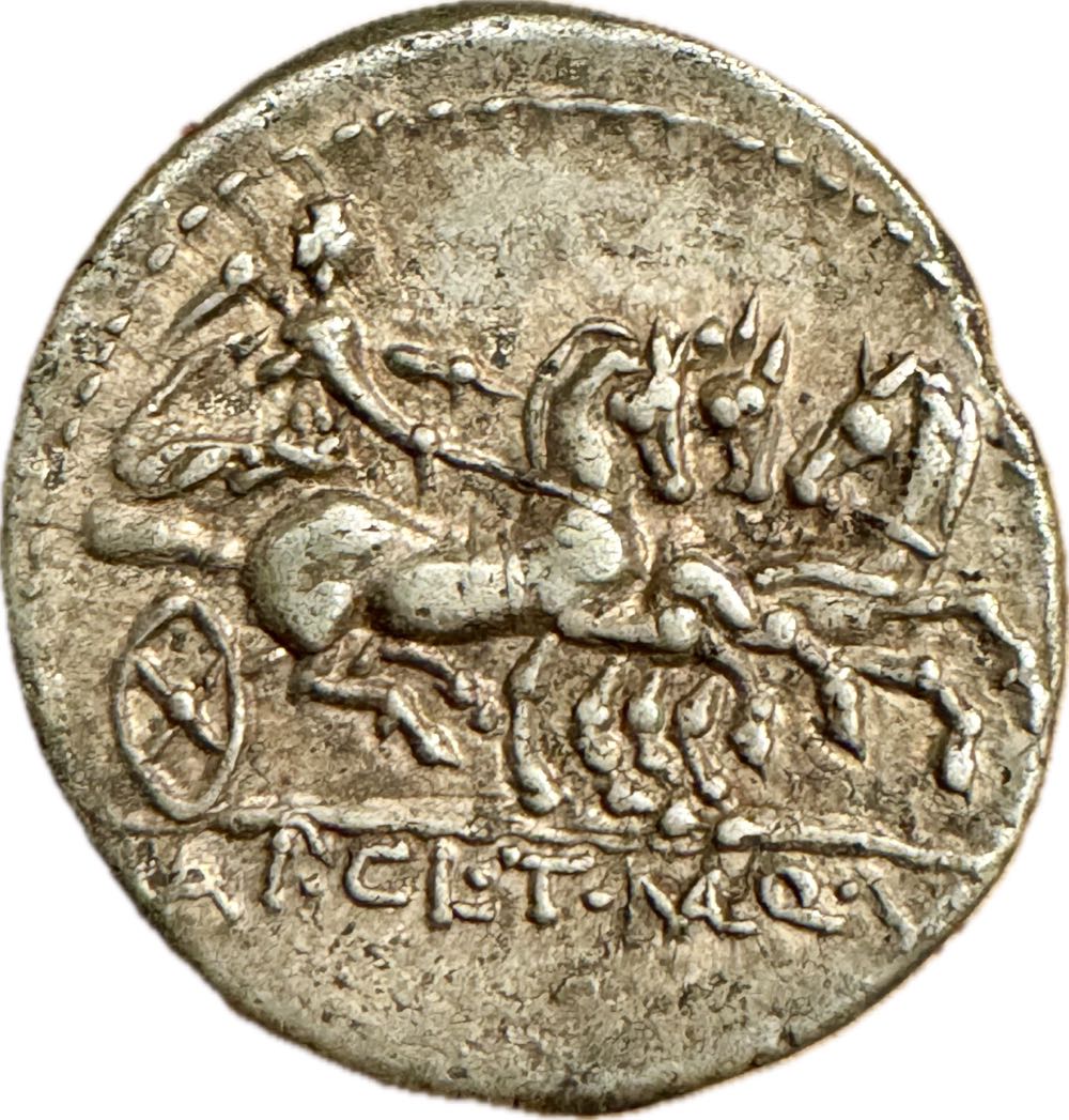 Appius Claudius Pulcher, T. Manilus Mancinus, Q. Urbinius. AR Denarius 111/110 v. Chr. coin collectible - Main Image 2