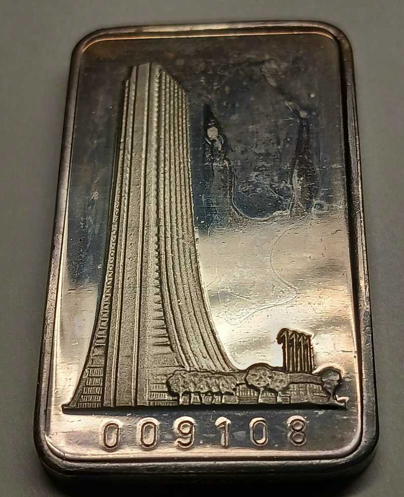 Bullion : The First National Bank Of Chicago 1oz .999 Fine Art Bar  coin collectible - Main Image 2