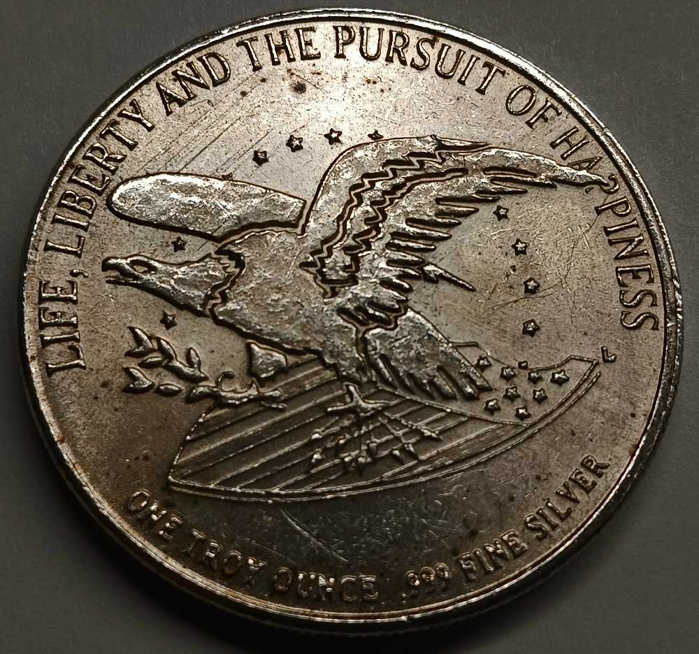 Bullion : 1991 Bill Of Rights 1oz .999 Silver Art Round   coin collectible - Main Image 2