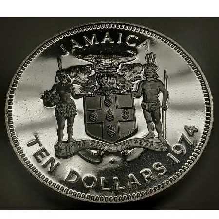 World Coins : 1974 Jamaica $10 Sir Henry Morgan 925 Silver Gem Proof Franklin Mint   coin collectible - Main Image 2