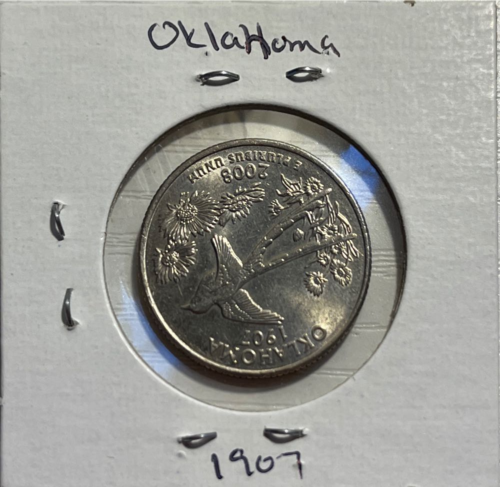 American 2008 D Oklahoma (1907) State 25 Cent Washington Quarter  coin collectible - Main Image 2