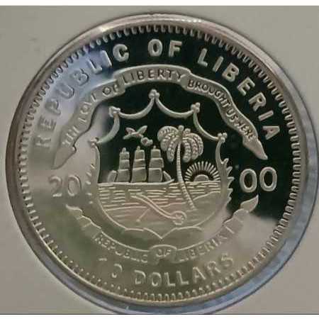 World Coins : 2000 $10.00 Air Force One Boeing 707 .999 Fine Silver Proof Republic Of Liberia   coin collectible - Main Image 2