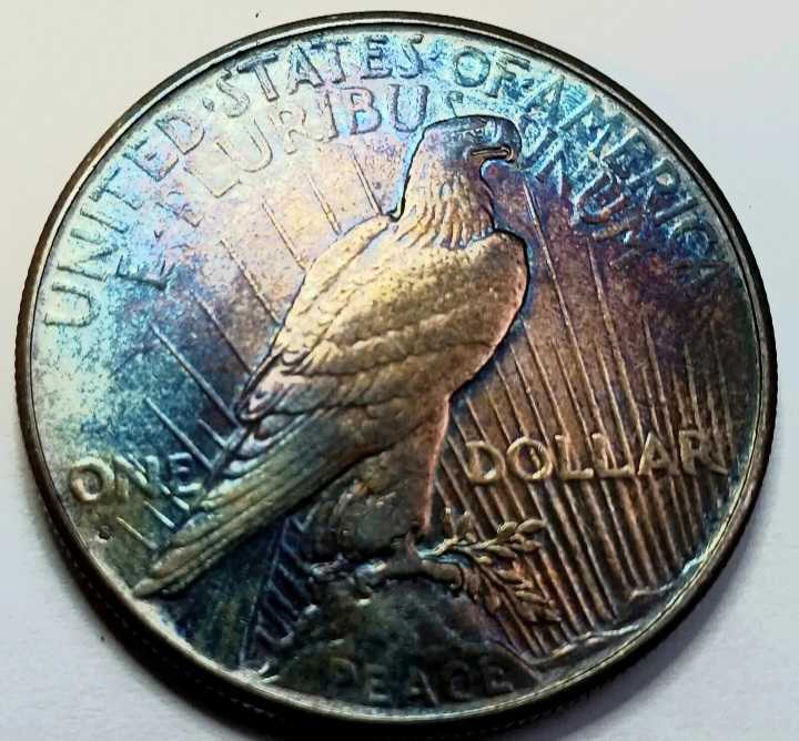 Dollar Peace 1926 San Francisco Mint Beatiful Toning  coin collectible - Main Image 2