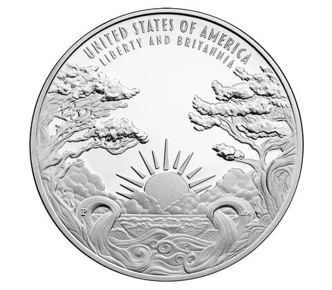 Liberty & Britannia Silver Medal  coin collectible - Main Image 2