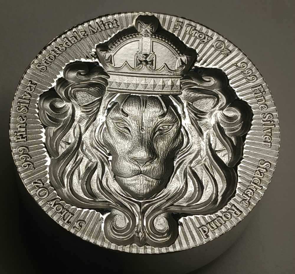 Bullion : 5oz .999 Silver Stacker Art Round  coin collectible - Main Image 2