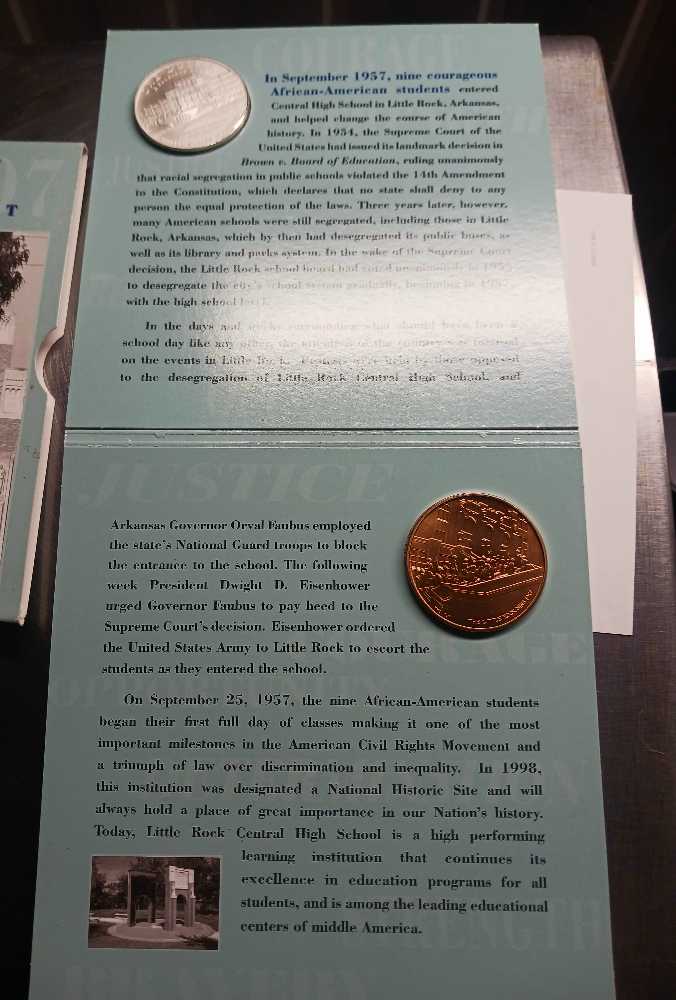 Mint Products : 2007-P Little Rock Coin And Medal Set Commemorative Silver Dollar OGP  coin collectible - Main Image 4
