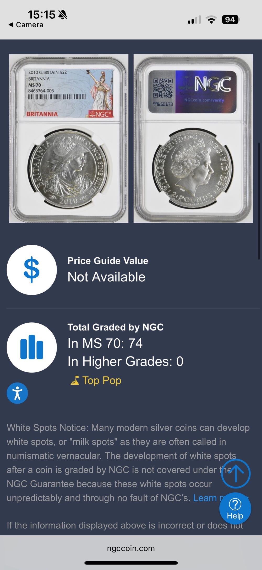 2010 Britannia Bullion  coin collectible - Main Image 3