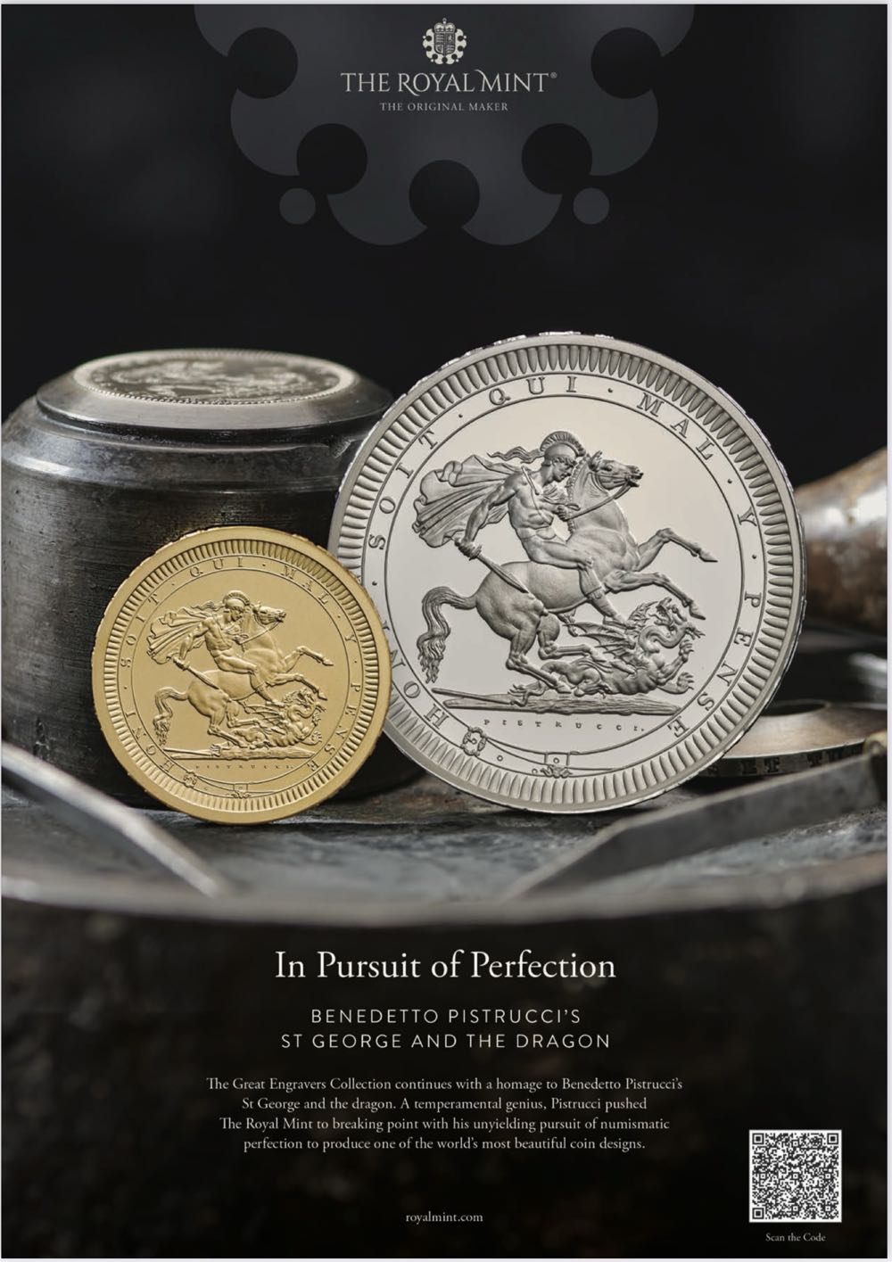 St George and the Dragon 2 Ounce Silver Proof  coin collectible - Main Image 3