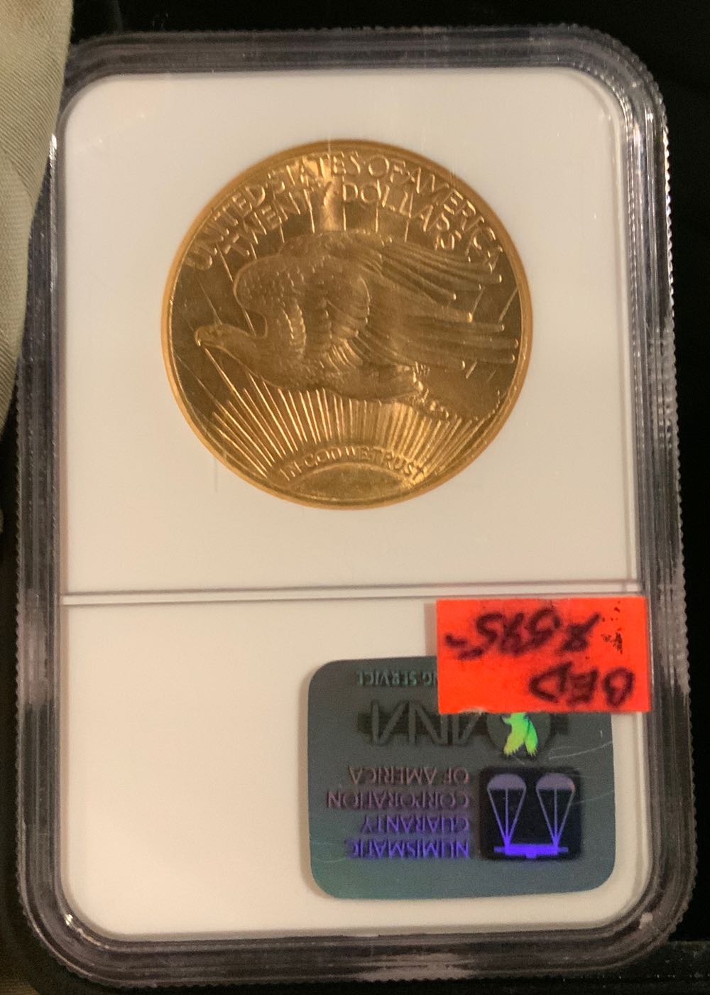 1911-D $20 St. Gaudens MS64 NGC  coin collectible - Main Image 2