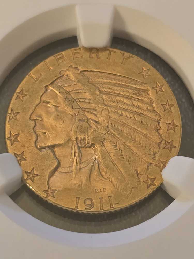 1911-D $5 Indian NGC AU58  coin collectible - Main Image 3