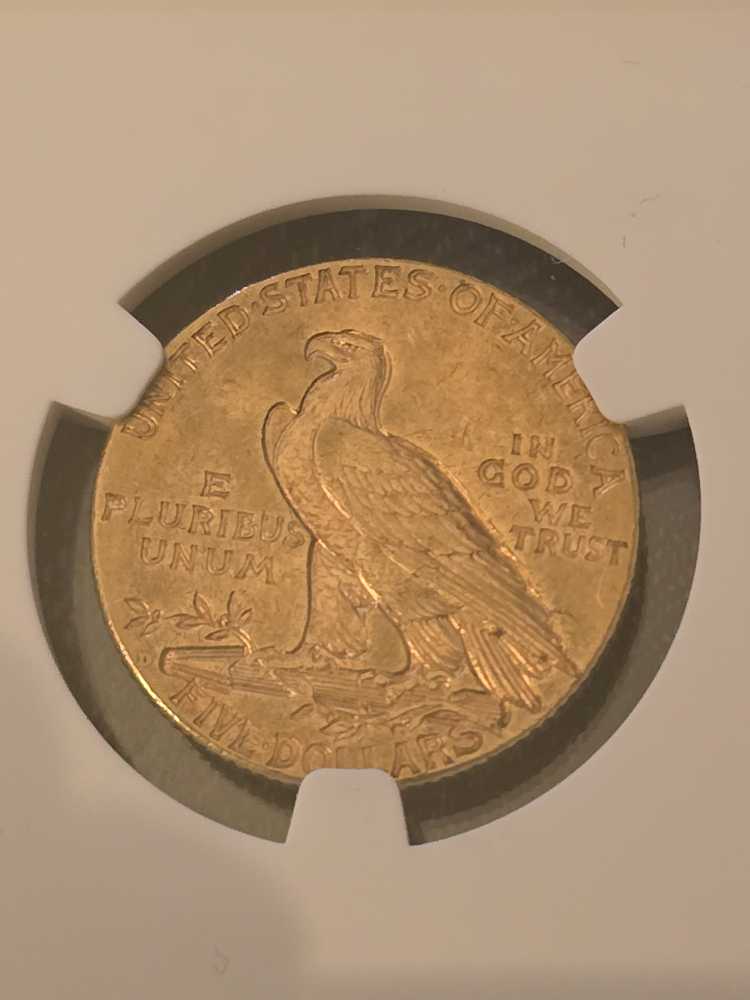 1911-D $5 Indian NGC AU58  coin collectible - Main Image 4