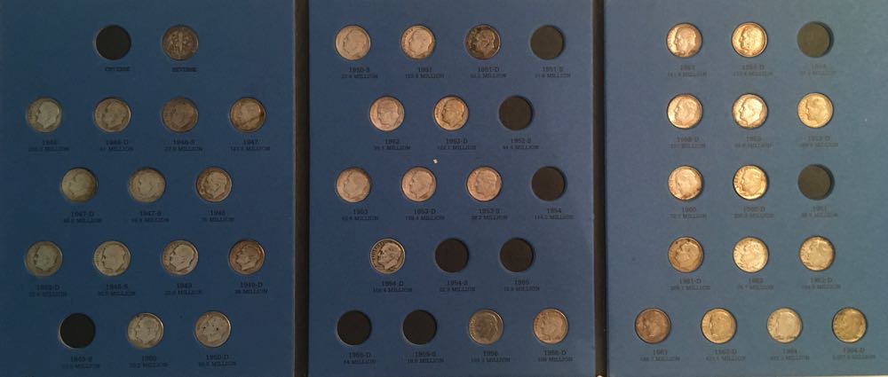 Coin Book 10 - 1946 - 1964 Dimes Roosevelt  coin collectible - Main Image 2
