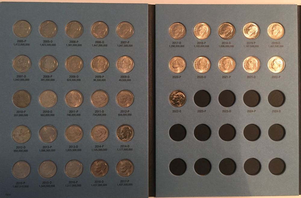 Coin Book 10 - 2005 - 2024 Dimes Roosevelt  coin collectible - Main Image 2