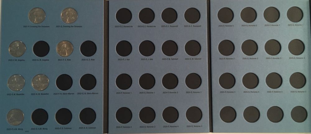 Coin Book 25 - 2021-2025 Quarters Washington Crossing The Delaware And American Women  coin collectible - Main Image 2