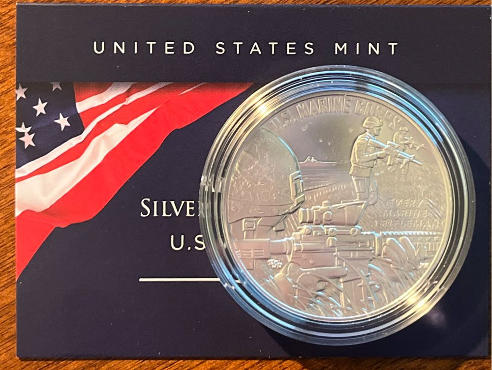 Armed Forces Silver Medal USMC  coin collectible [Barcode 704786340441] - Main Image 2