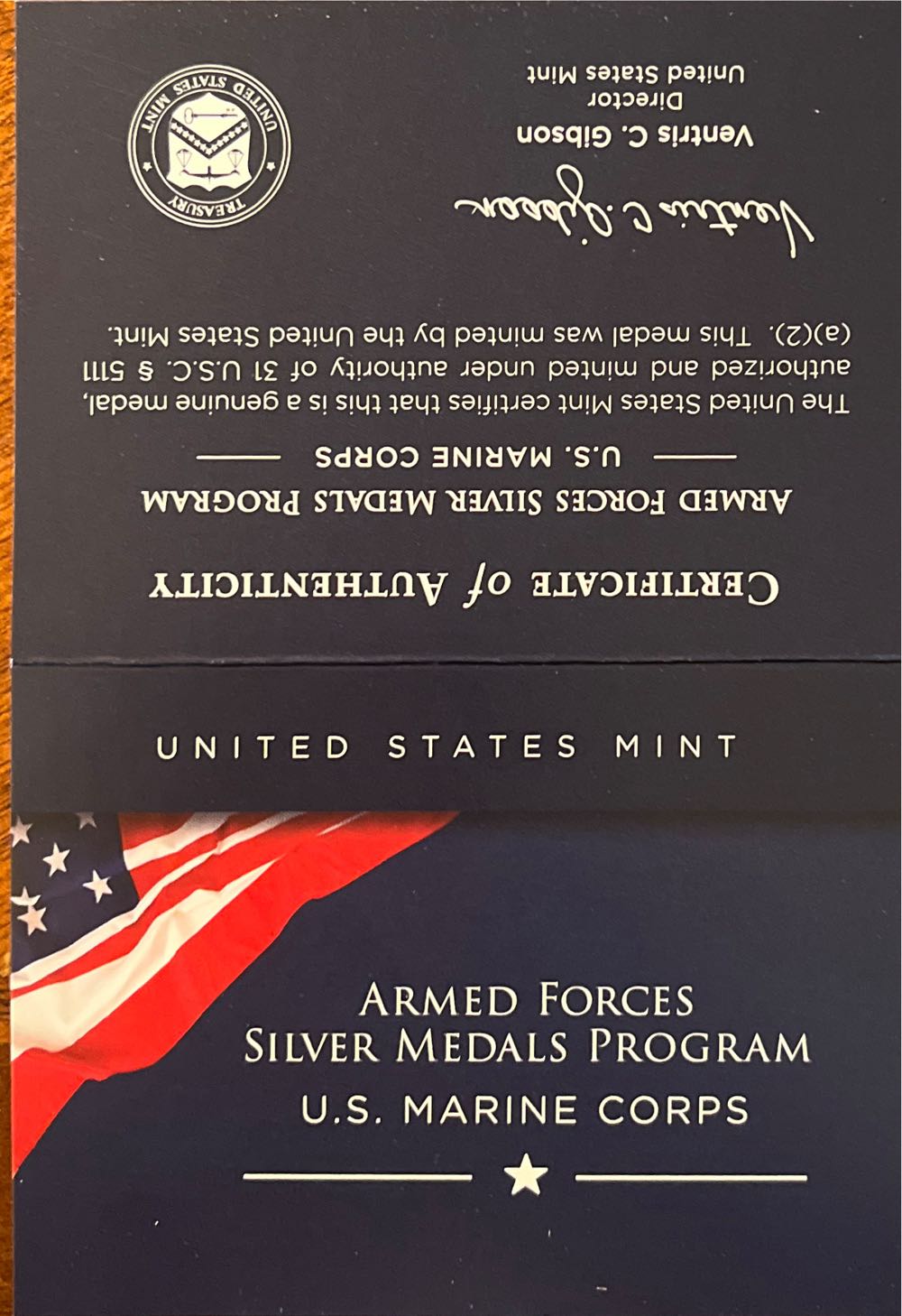 Armed Forces Silver Medal USMC  coin collectible [Barcode 704786340441] - Main Image 3