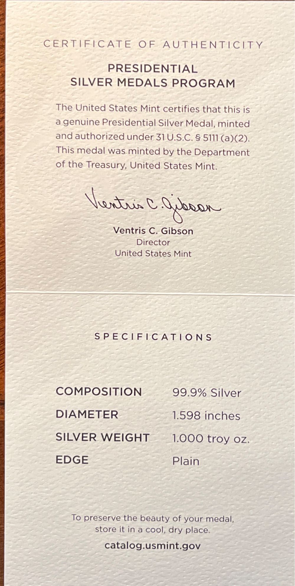 Presidential Silver Medal Program Hayes  coin collectible [Barcode 704786560849] - Main Image 4