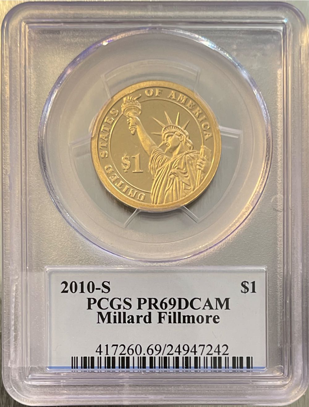 2010-S $1, Millard Fillmore, DCAM  coin collectible - Main Image 2