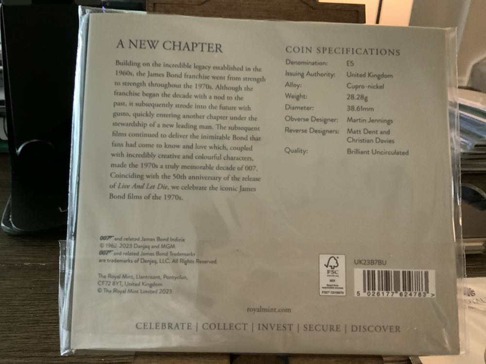 James Bond ~ Six Decades  coin collectible [Barcode 5026177657491] - Main Image 2