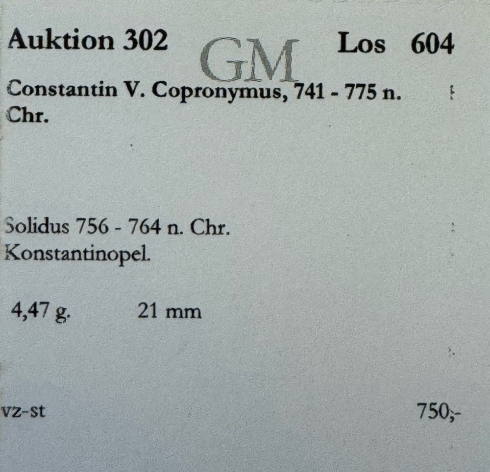 Constantin V. Copronymus, 741 - 775 n. Chr. Solidus, 756 - 764 n. Chr.  coin collectible - Main Image 4