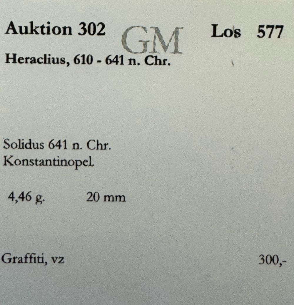 Heraclius, 610 - 641 n. Chr. Solidus, 641 n. Chr.  coin collectible - Main Image 4
