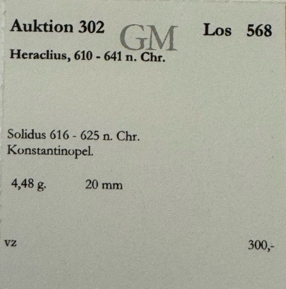 Heraclius, 610 - 641 n. Chr. Solidus, 616 - 625 n. Chr.  coin collectible - Main Image 4