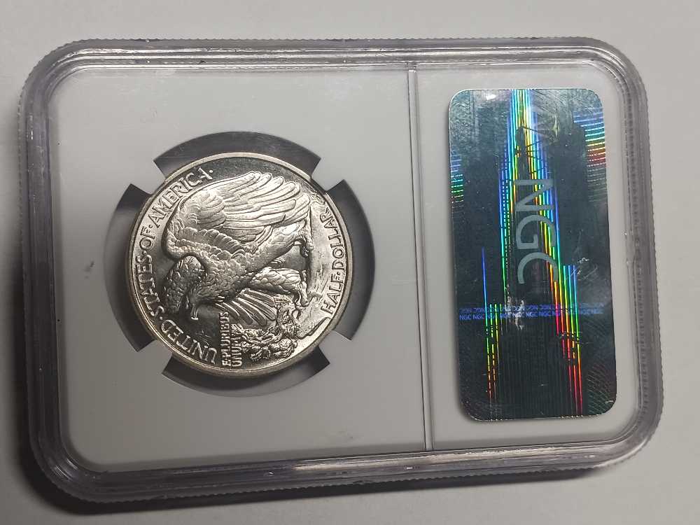 Half Dollars : 1947 Walking Liberty NGCAU58 Slider   coin collectible - Main Image 2