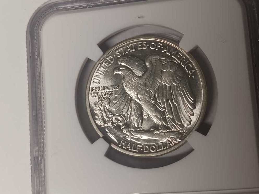 Half Dollars : 1947 Walking Liberty NGCAU58 Slider   coin collectible - Main Image 4