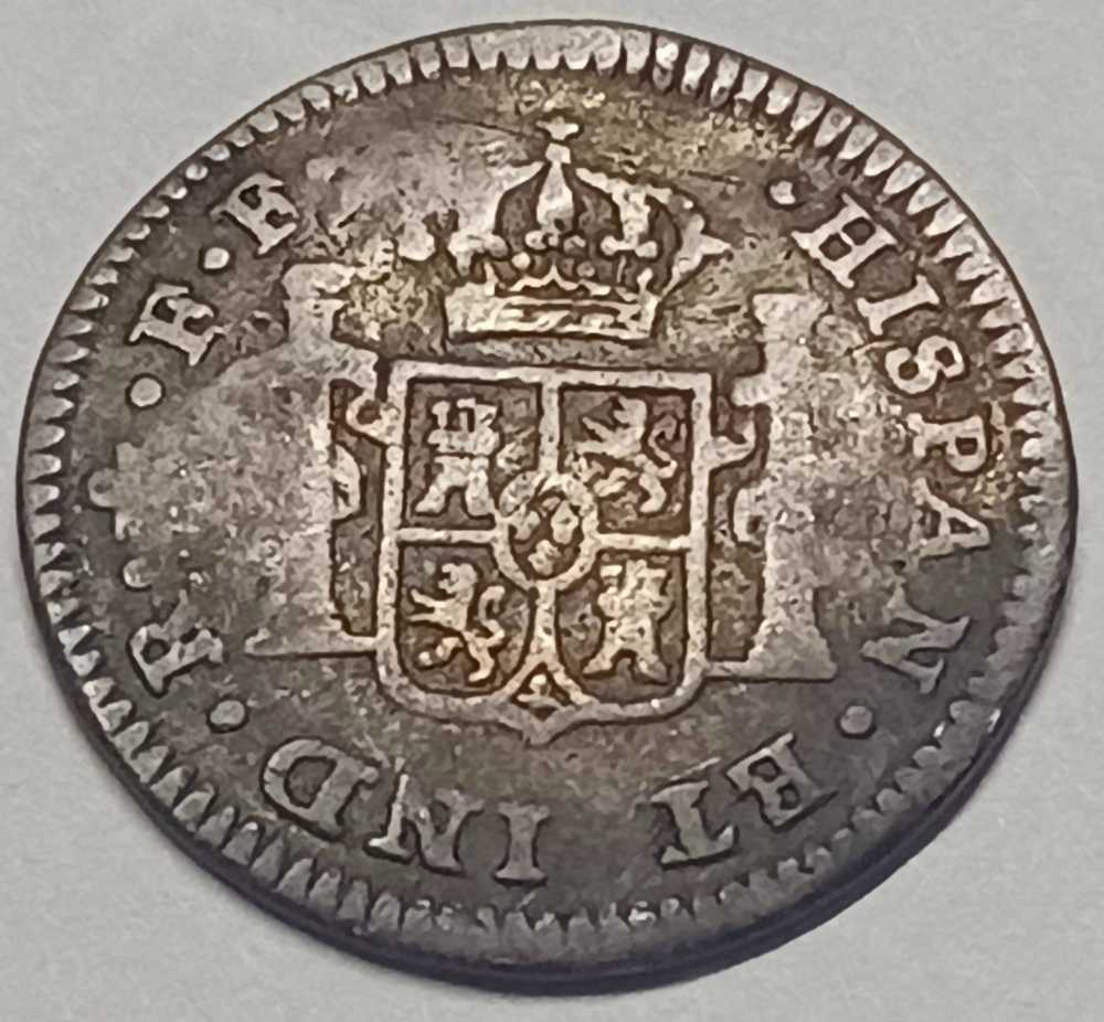 COLONIAL : 1772 MEXICO 1/2 REAL CHARLES III ASSAYER FF SPANISH COLONIAL SILVER SPAIN  coin collectible - Main Image 2