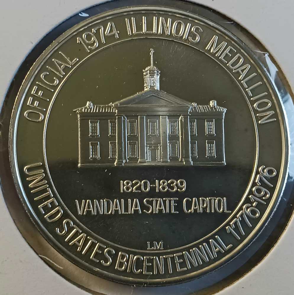 Medallions / Medals : 1976 Official Medallion Of Illinois .925 Sterling Silver  coin collectible - Main Image 2