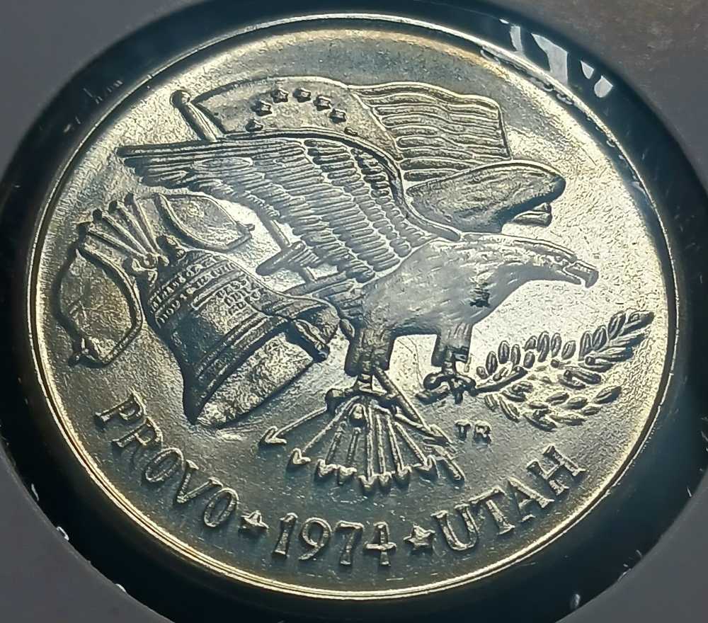 Bullion Private Mint : 1974 Utah 1oz .999 Fine Silver  coin collectible - Main Image 2