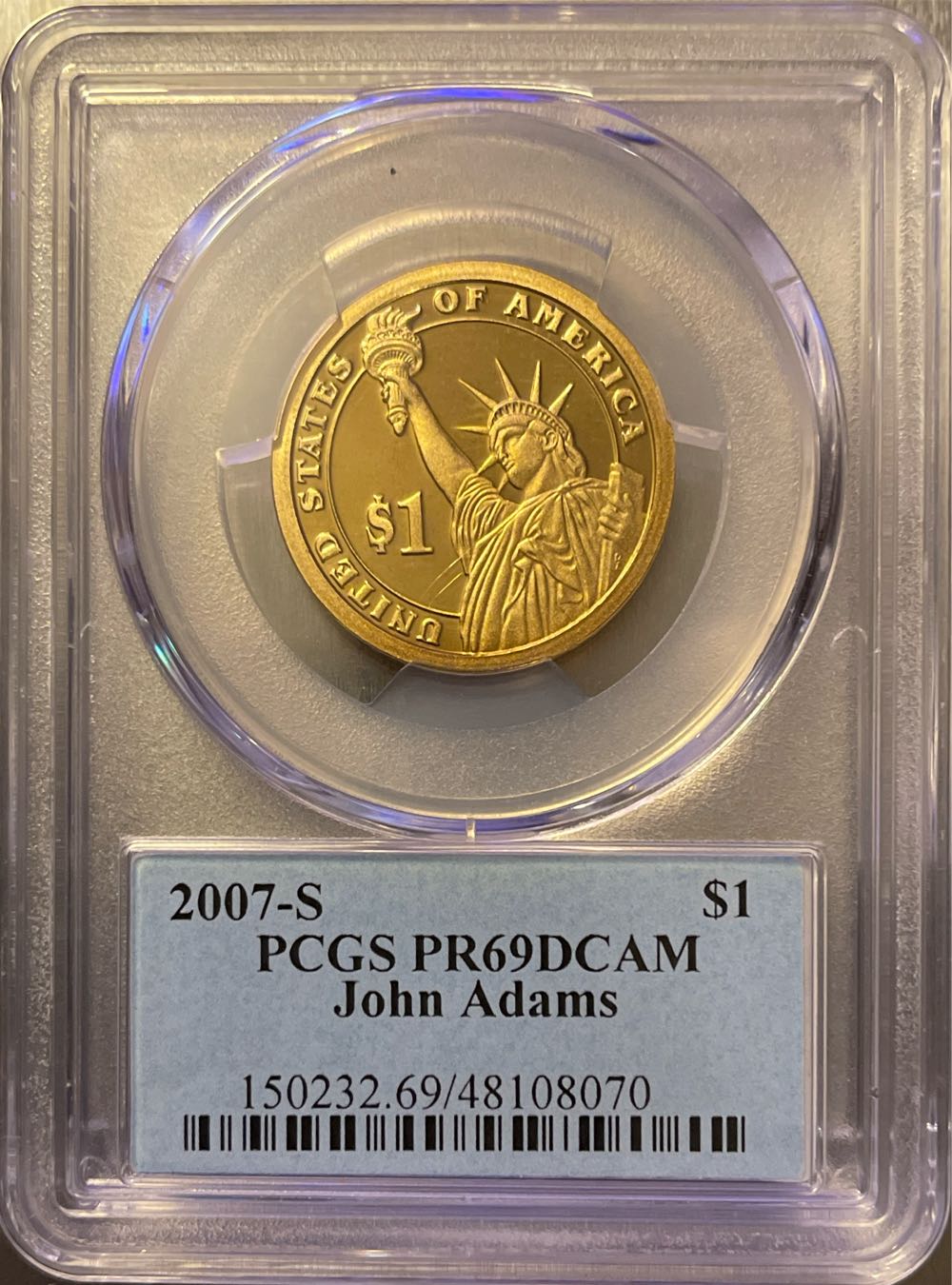 2007 S John Adams Dollar  coin collectible - Main Image 2