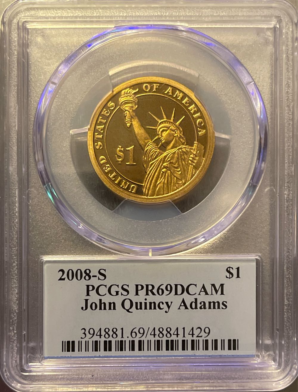 2008 S John Quincy Adams Dollar  coin collectible - Main Image 2