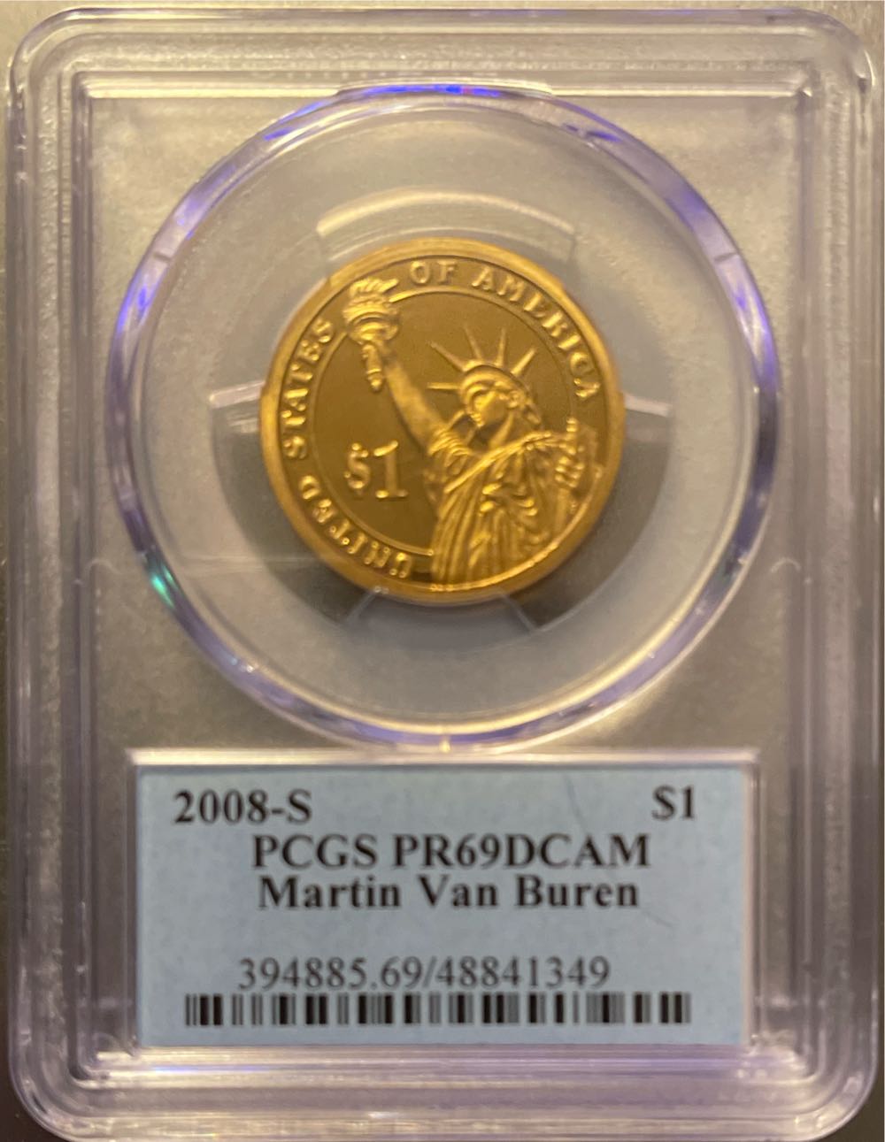 2008-S $1, Martin Van Buren, DCAM  coin collectible - Main Image 2