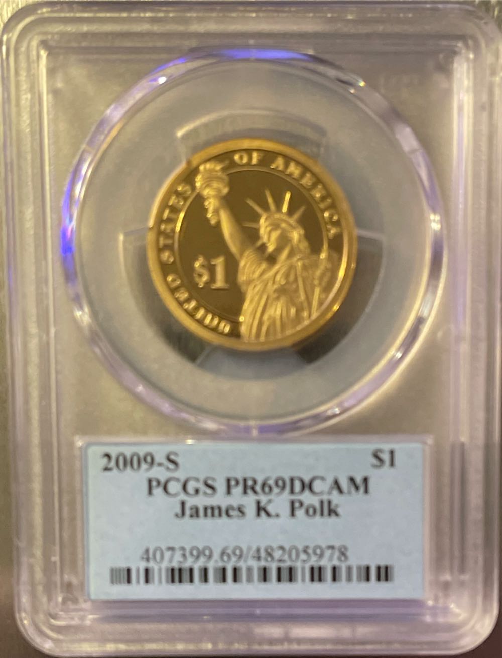 2009-S $1, James K. Polk, DCAM  coin collectible - Main Image 2