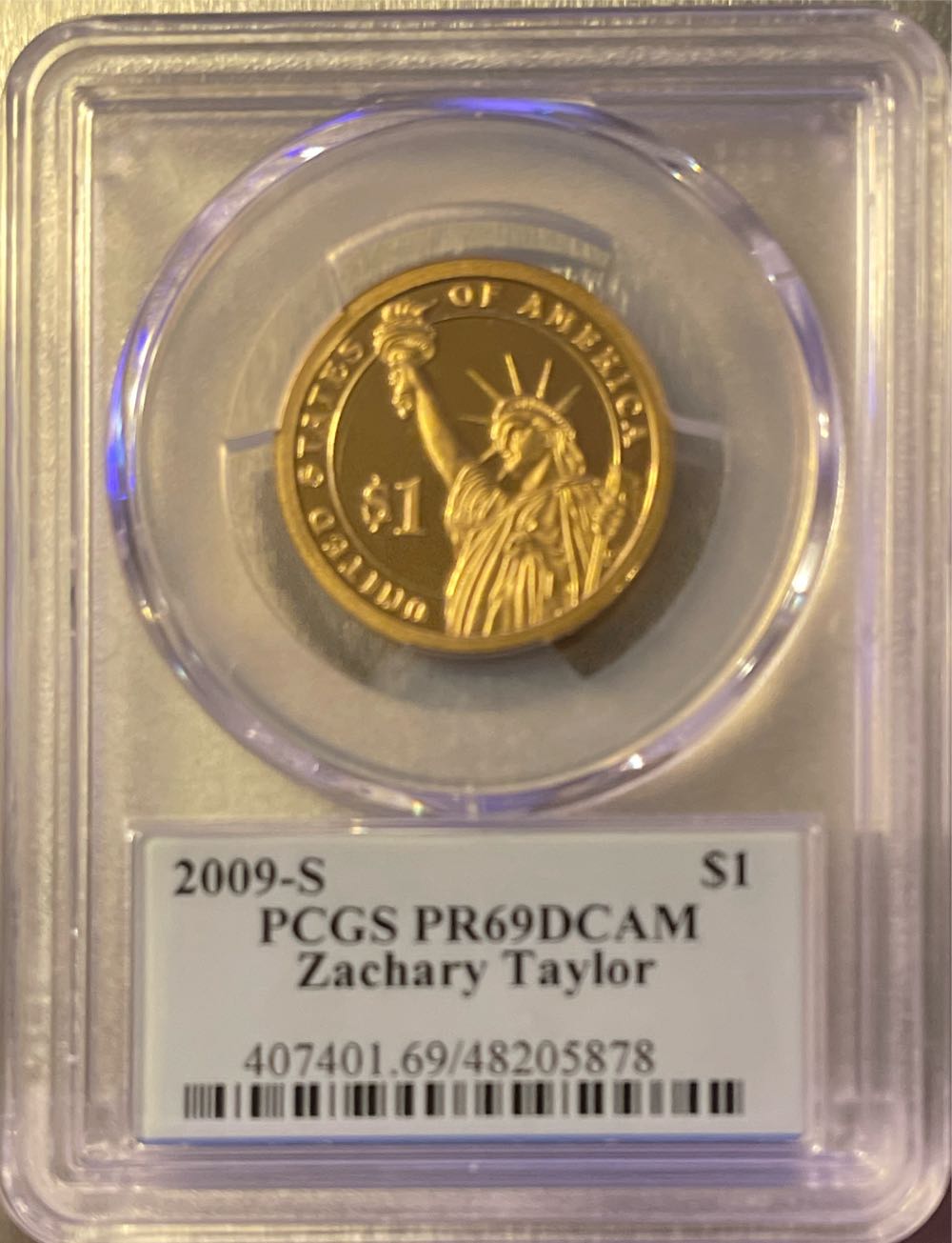 2009-S $1, Zachary Taylor, DCAM  coin collectible - Main Image 2