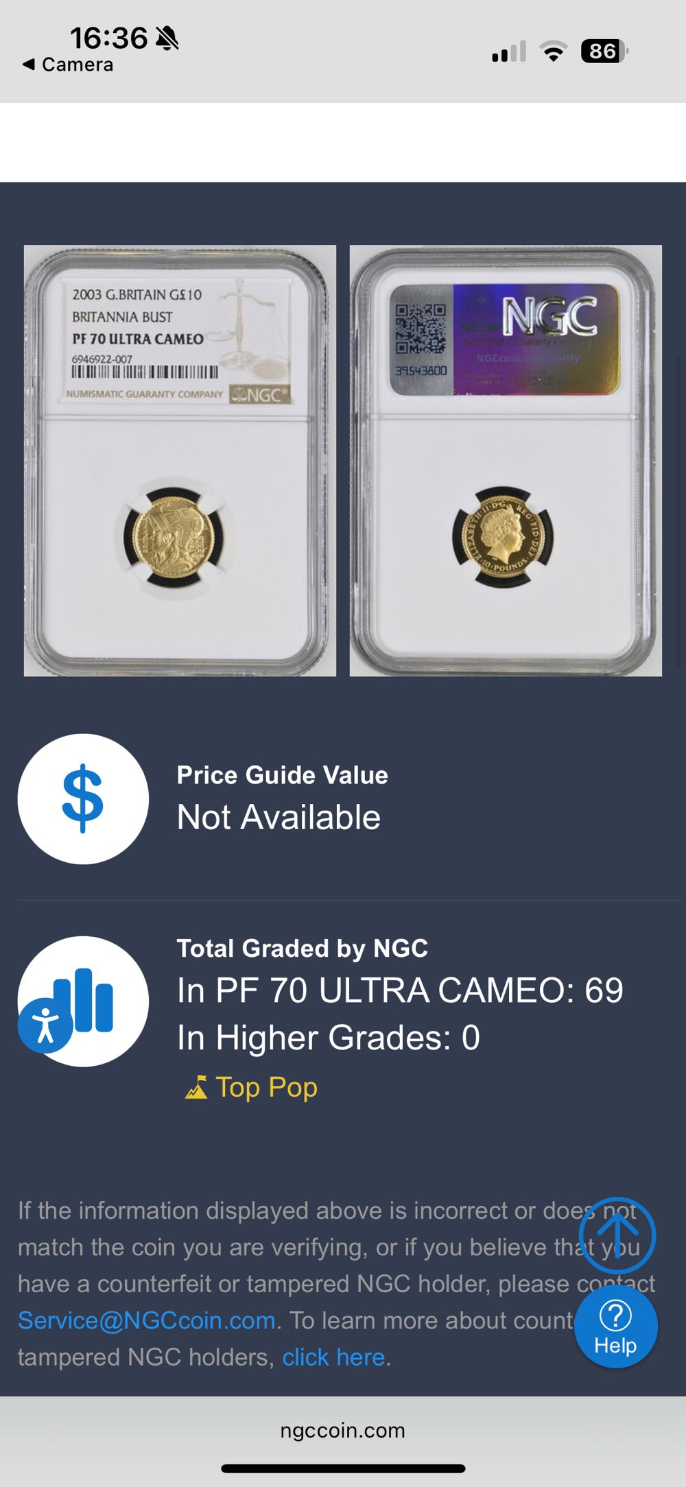 2003 Britannia - Proof 1/10th Gold  coin collectible - Main Image 3