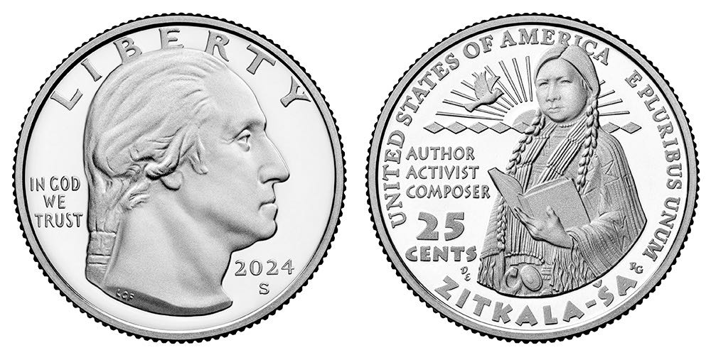 Washington Quarter American Women Zitkala-Sa S Proof  coin collectible - Main Image 3